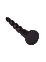 Анальные шарики, цепочки - Чёрная анальная ёлочка из 5 звеньев - 20 см.