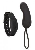 Виброяйцо - Черное виброяйцо с браслетом-пультом Wristband Remote Curve
