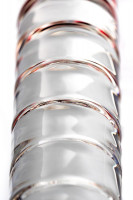 Стеклянные фаллосы - Стеклянный стимулятор с ручкой-шаром и цветными пупырышками - 22 см.