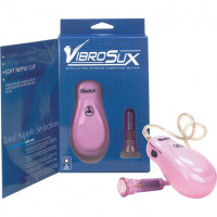 Помпы и стимуляторы для груди - Розовый вибростимулятор для сосков VibroSux