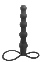 Мужские страпоны - Черная ёлочка-насадка для двойного проникновения Mojo Bumpy - 15 см.