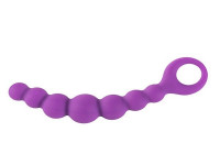 Анальные шарики, цепочки - Фиолетовая анальная цепочка Bubble-Chain - 15 см.