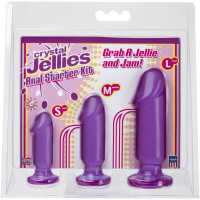 Анальные фаллоимитаторы - Набор из трех фиолетовых анальных фаллоимитаторов Crystal Jellies Anal Starter Kit