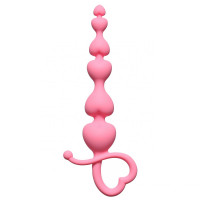 Анальные шарики, цепочки - Розовая анальная цепочка Begginers Beads - 18 см.