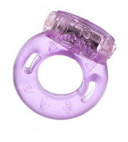 Эрекционные кольца - Фиолетовое эрекционное кольцо с виброэлементом в верхней части
