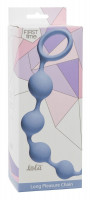 Анальные шарики, цепочки - Голубая анальная цепочка Long Pleasure Chain - 35 см.