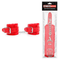 Наручники, ошейники - Красные мягкие наручники на регулируемых ремешках