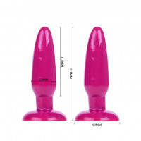Анальные пробки - Розовая анальная пробка с подошвой-присоской - 13,5 см.