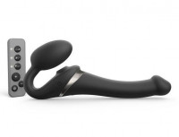 Безремневые - Черный безремневой страпон Multi Orgasm Size S с клиторальной стимуляцией