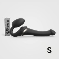 Безремневые - Черный безремневой страпон Multi Orgasm Size S с клиторальной стимуляцией