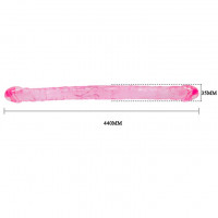 Двусторонние - Двухголовый розовый фаллоимитатор - 44,5 см.