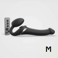 Безремневые - Черный безремневой страпон Multi Orgasm Size M с клиторальной стимуляцией