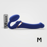 Безремневые - Синий безремневой страпон Multi Orgasm Size M с клиторальной стимуляцией