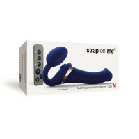 Безремневые - Синий безремневой страпон Multi Orgasm Size M с клиторальной стимуляцией