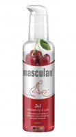 Массажные масла и свечи - Массажная гель-смазка Masculan с ароматом вишни 2-в-1 - 130 мл.