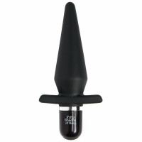 Анальные вибраторы - Черная анальная пробка с вибрацией Delicious Fullness Vibrating Butt Plug - 14 см.