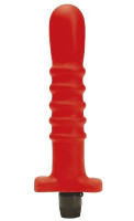Водонепроницаемые - Красный многоскоростной силиконовый вибратор - 18 см.