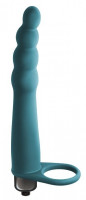 Мужские страпоны - Зеленая вибронасадка для двойного проникновения Bramble - 16,5 см.