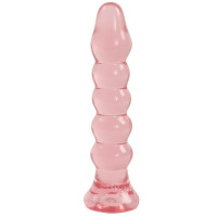 Анальные стимуляторы без вибрации - Анальная елочка из розового геля Crystal Jellies Anal Plug Bumps - 15,2 см.
