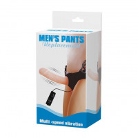 Фаллопротезы - Полый страпон на трусиках с вибрацией и выносным пультом управления Mens Pants - 16,5 см.