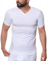 Домашняя одежда - Мужская хлопковая футболка с V-образным вырезом горловины