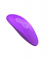 Безремневые - Фиолетовый безремневой вибрострапон с пультом Ultimate Strapless Strap-On - 22,22 см.
