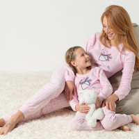 Пижамы для девочек - Детская пижама с мишкой-конькобежцем