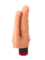 Анально-вагинальные - Анально-вагинальный вибромассажёр с шипами для массажа клитора - 17 см.