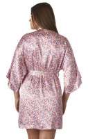 Халаты - Короткий халат-кимоно с цветочным рисунком