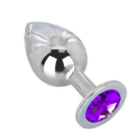 Стеклянные и металлические - Большой плаг из стали с фиолетовым кристаллом Violet Dream - 9,5 см.