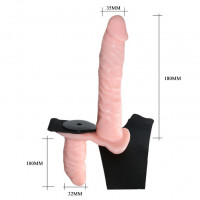 Женские страпоны - Женский страпон с вибрацией и вагинальной пробкой Ultra Passionate Harness - 18 см.