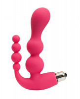 Анально-вагинальные - Розовый анально-вагинальный вибромассажер - 17 см.