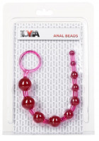 Анальные шарики, цепочки - Розовая анальная цепочка из 10 шариков - 30 см.