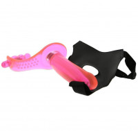 Женские страпоны - Розовый женский фаллопротез с вибрацией