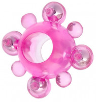 Эрекционные кольца - Розовое эрекционное кольцо c бусинками