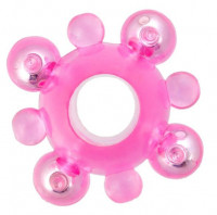 Эрекционные кольца - Розовое эрекционное кольцо c бусинками
