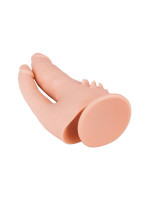 Анально-вагинальные - Двойной фаллоимитатор с шипами для массажа клитора - 21 см.