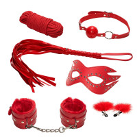 Эротические наборы - Эротический набор БДСМ из 6 предметов в красном цвете