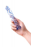 Стеклянные фаллосы - Прозрачный спиралевидный стимулятор из стекла - 18,5 см.