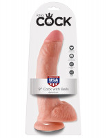 Телесный фаллоимитатор 9  Cock with Balls - 22,9 см.
