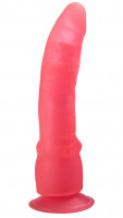 Классические дилдо - Розовый гелевый фаллоимитатор на присоске - 19,3 см.