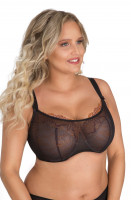 Бюстгальтер-топ plus size с изысканной вышивкой нитями с люрексом