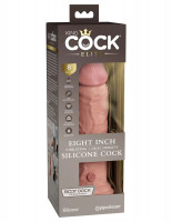 Телесный вибратор-реалистик 8  Vibrating Silicone Dual Density Cock - 22 см.