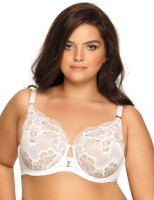 Стильный бюстгальтер на косточках plus size с кружевом