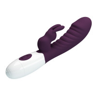 Фиолетовый вибратор-кролик Naughty Bunny - 19,8 см.