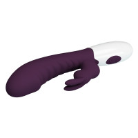 Фиолетовый вибратор-кролик Naughty Bunny - 19,8 см.