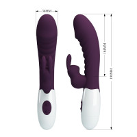 Фиолетовый вибратор-кролик Naughty Bunny - 19,8 см.