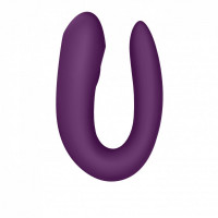 Для двоих  - Фиолетовый вибратор для пар Double Joy с управлением через приложение