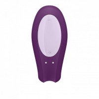 Для двоих  - Фиолетовый вибратор для пар Double Joy с управлением через приложение