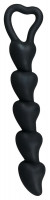 Анальные шарики, цепочки - Чёрная анальная цепочка с звеньями-сердечками Black Velvet - 18,5 см.